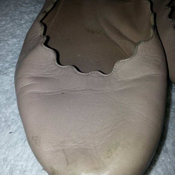 Size 38 Chloe Buttery Soft Worn Nude Ballet Flats - Picture 6 of 9